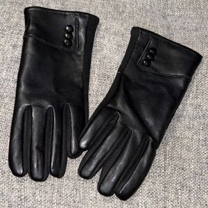 Women’s black faux leather driving gloves size l/xl